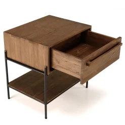 Table de chevet 1 niche bois de teck recyclé