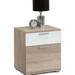 Table de chevet 1 tiroir 1 compartiment Blanc OQUET