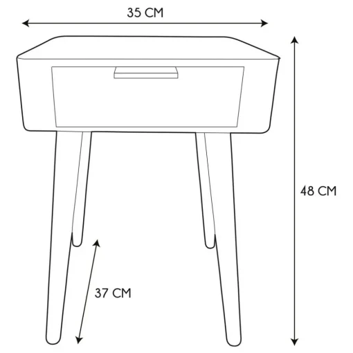 Table de Chevet 1 Tiroir En Bois Bleu Canard