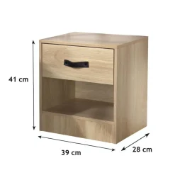Table de chevet 1 tiroir et 1 niche en bois Beige
