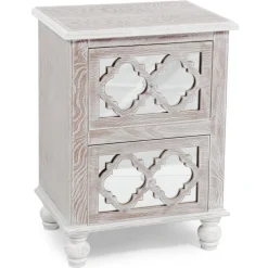 Table De Chevet 2 Tiroirs Memory Bois Patiné MAMA