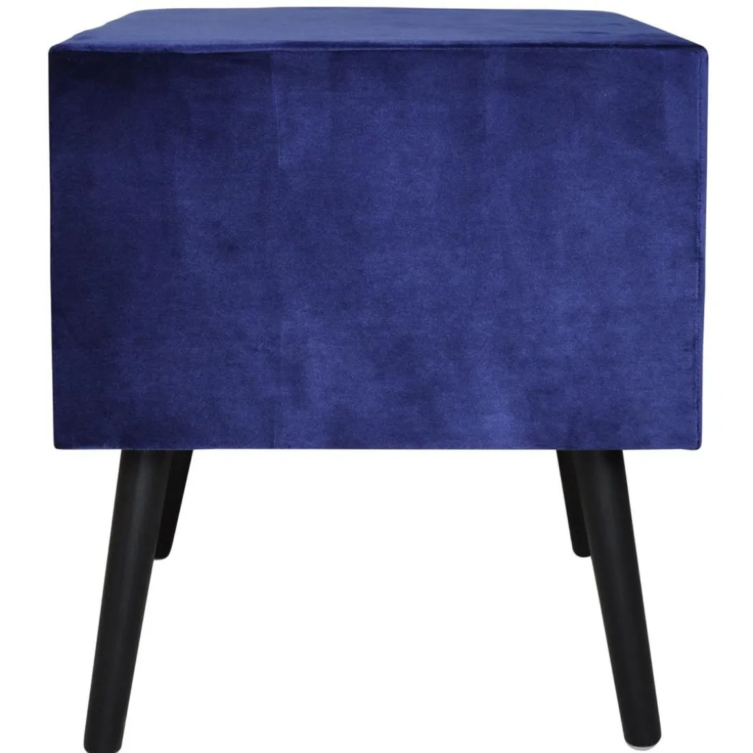 Table de chevet 2 tiroirs Bardo Velours Bleu