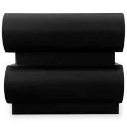 Table de chevet avec 2 tiroirs arrondis Mezade Noir