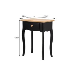 Table de chevet en bois Noir