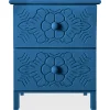 Table de chevet sculptée style marocain Chevignon Bois Bleu