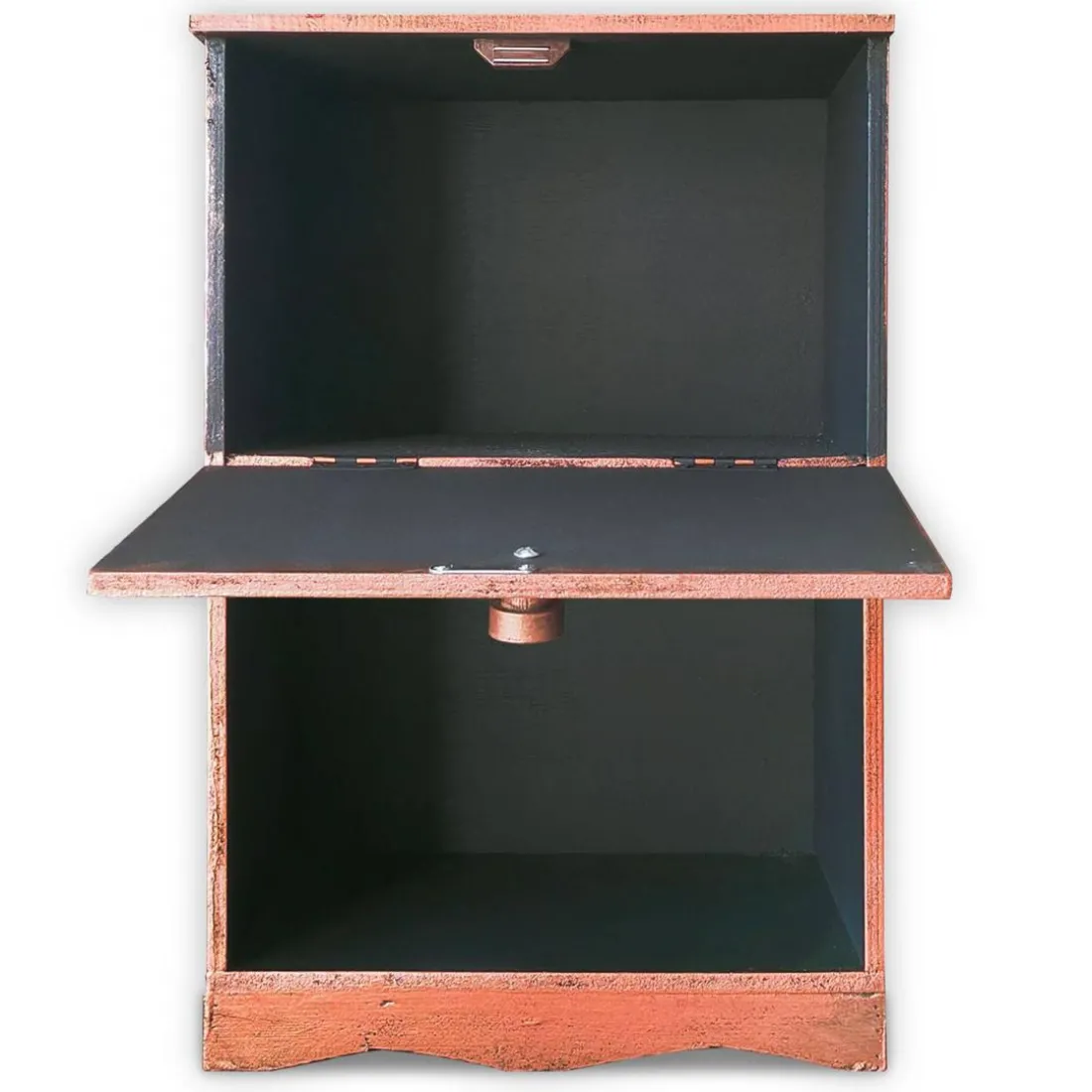 Table de chevet style oriental bois sculpté 1 porte Monbolyto Bois Cuivre