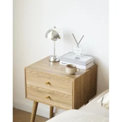 Table de chevet TONDER design scandinave et sa structure en bois massif