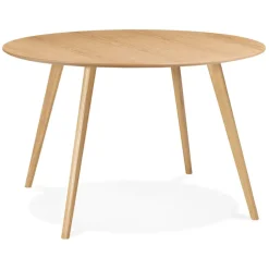 Table de cuisine ronde 'AMY' en bois finition naturelle