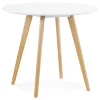 Table de cuisine ronde 'MIDY' blanche style scandinave