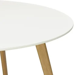 Table de cuisine ronde 'MIDY' blanche style scandinave
