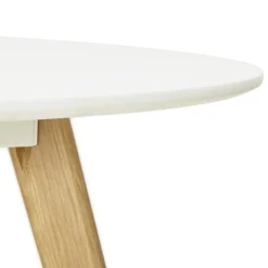 Table de cuisine ronde 'MIDY' blanche style scandinave