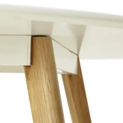 Table de cuisine ronde 'MIDY' blanche style scandinave