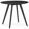 Table de cuisine ronde 'MIDY' noire style scandinave