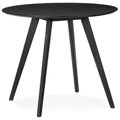 Table de cuisine ronde 'MIDY' noire style scandinave