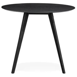 Table de cuisine ronde 'MIDY' noire style scandinave
