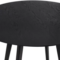 Table de cuisine ronde 'MIDY' noire style scandinave