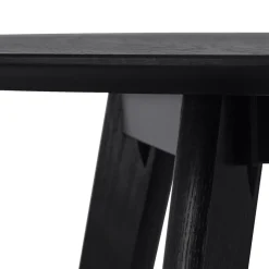 Table de cuisine ronde 'MIDY' noire style scandinave