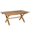 Table de jardin 8/10 personnes - rectangulaire pieds croisés extensible 180/240x100 cm en bois Teck