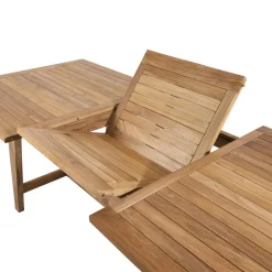 Table de jardin 8/10 personnes - rectangulaire scandi extensible 180/240x100 cm en bois Teck