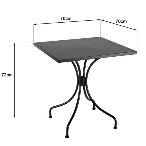 Table de jardin carrée 2 personnes VIANNEY