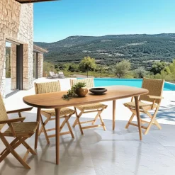 Table de jardin en bois d'Angélique huilé