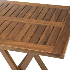 Table de jardin HANNA 2 personnes - carrée pliante 70 x 70 cm en bois teck huilé