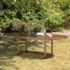 Table de jardin HANNA 8/10 personnes - Table ovale extensible 180/240 x 100 cm en bois teck huilé