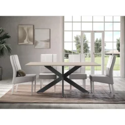 Table de repas pieds métal en Panneau de particules SPIDER