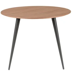 Table de Repas Ronde Ø 100 cm Bois Foncé et Pieds en Hêtre Noirs PIPOU