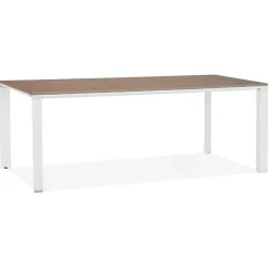 Table de réunion / à manger design 'XLINE' 200 en bois finition Noyer et structure blanche