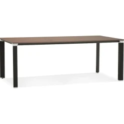 Table de réunion / à manger design 'XLINE' en bois finition Noyer et structure noire