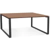 Table de réunion ou bureau bench 'BAKUS SQUARE' en bois finition Noyer et métal noir