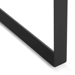 Table de réunion ou bureau bench 'BAKUS SQUARE' en bois finition Noyer et métal noir