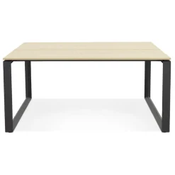 Table de réunion ou bureau bench 'BAKUS SQUARE' en bois naturelle et métal noir
