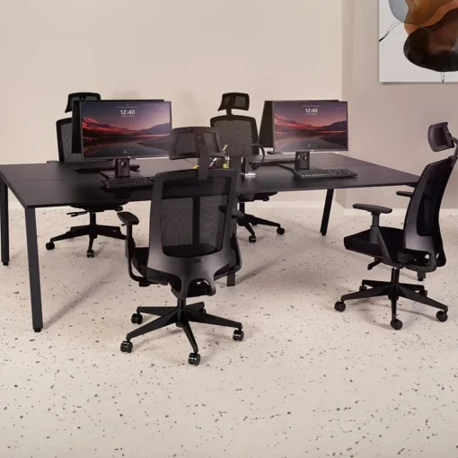 Table de réunion ou bureau bench noir 'AMADEUS SQUARE'