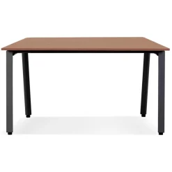 Table de réunion ou bureau bench en bois finition Noyer et métal noir 'AMADEUS SQUARE'