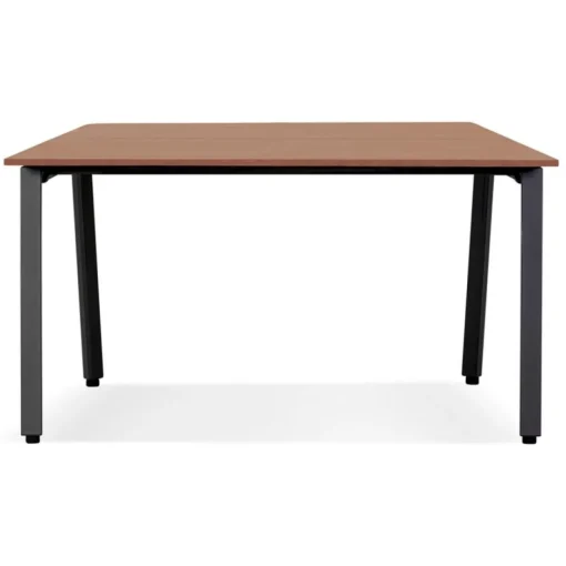 Table de réunion ou bureau bench en bois finition Noyer et métal noir 'AMADEUS SQUARE'