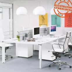 Table de réunion ou bureau bench en bois finition Noyer et métal noir