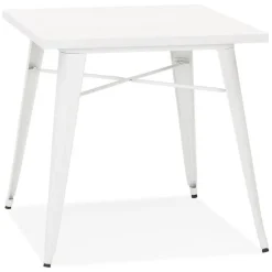 Table De Salle à Manger Blanche Design COLOC Style Industriel