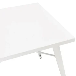 Table De Salle à Manger Blanche Design COLOC Style Industriel