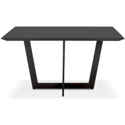 Table de salle à manger carrée 'ANITA' en bois et métal noir