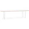 Table de salle à manger extensible 'TADAM' blanche avec pieds en métal blanc