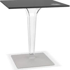 Table de terrasse carrée 'LIMPID' noire intérieur et extérieur