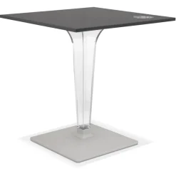 Table de terrasse carrée 'LIMPID' noire intérieur et extérieur