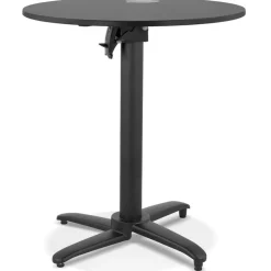 Table de terrasse pliable 'NOCTALI' ronde noire