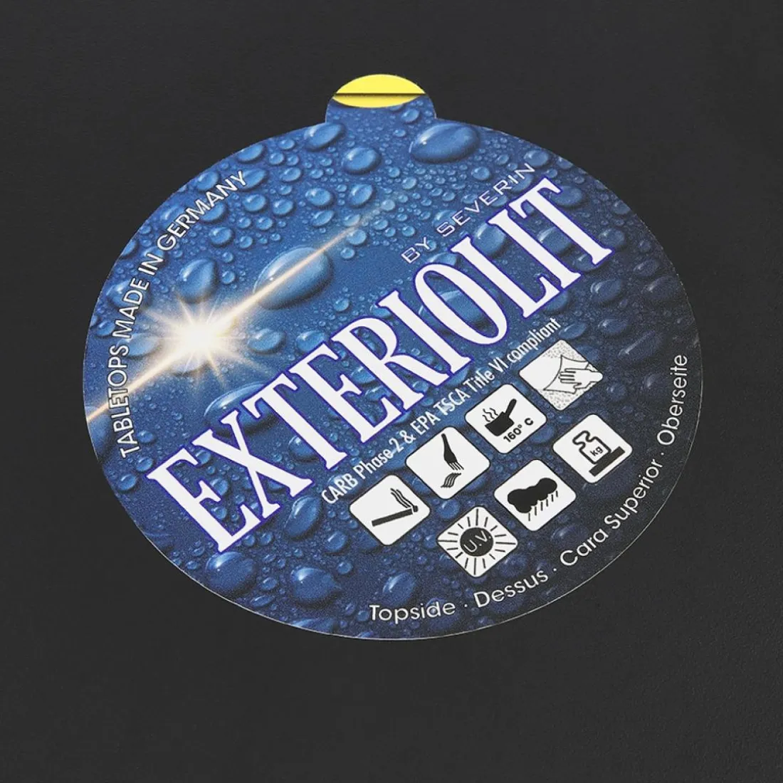 Table de terrasse pliable 'NOCTALI' ronde noire