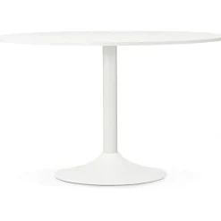 Table en bois ronde blanche EMMA