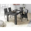 Table extensible CARRARA décor marbre noir