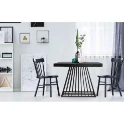 Table Extensible Noir Pieds Noir