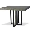 Table Extensible TERESA Effet Béton Pieds Noir